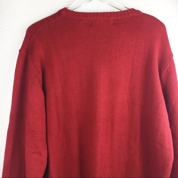 Lux Cable Knit Sweater | Oscar De La Renta Red XL - Picture 7 of 8